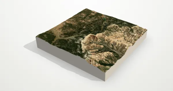 3D terrain model of Bryce Canyon with satellite imagery