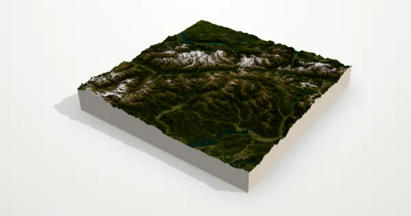 3D terrain model of Formazza with satellite imagery