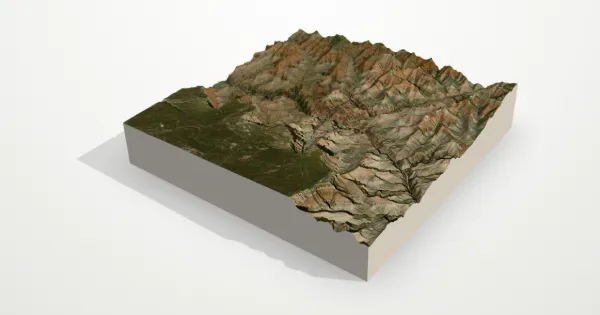 3D terrain model of Grand Canyon with satellite imagery