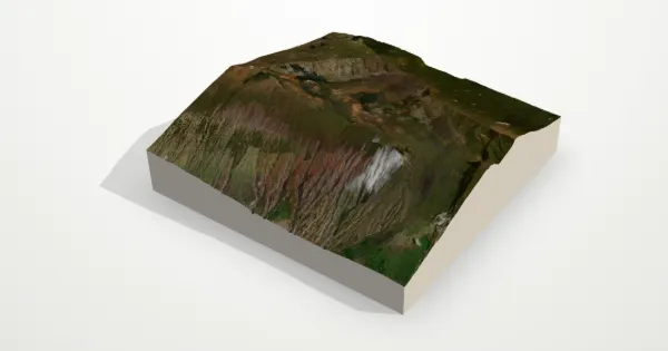3D terrain model of Haleakalā with satellite imagery