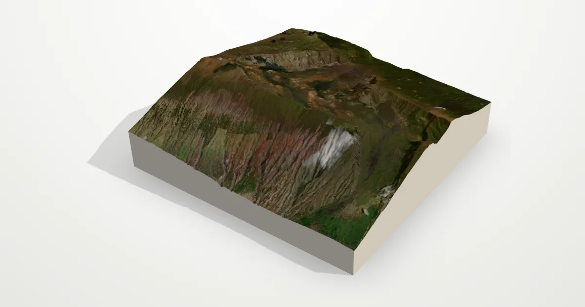 3D terrain model of Haleakalā with satellite imagery